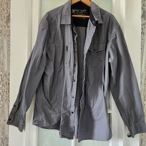 Marc Ecko Men’s XL Gray Button-Up Shirt – Plus Size Cotton Casual & Business Cas